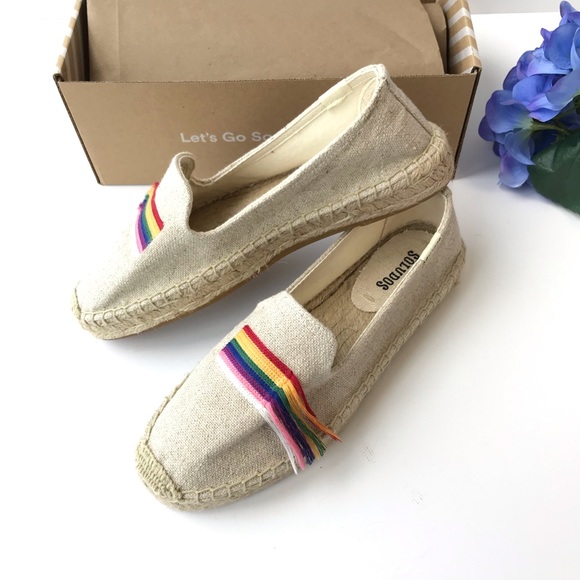NWT SOLUDOS Rainbow Pride Espadrille Smoking Flats - Picture 10 of 13